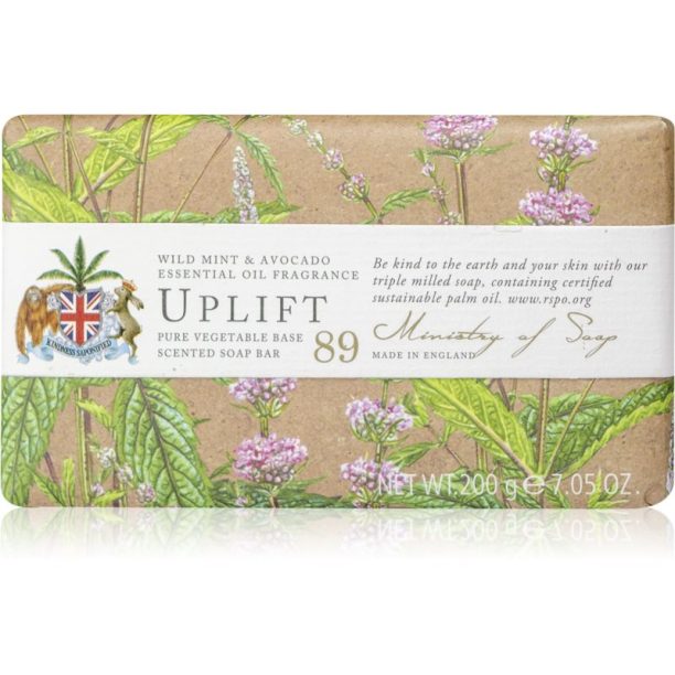 The Somerset Toiletry Co. Natural Spa Wellbeing Soaps твърд сапун за тяло Wild Mint & Avocado 200 гр.