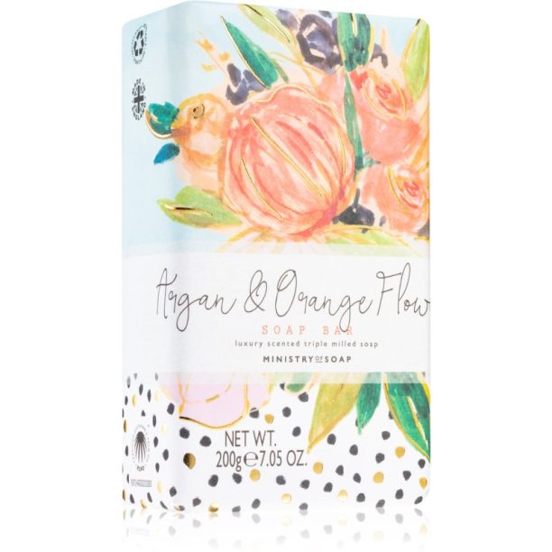 The Somerset Toiletry Co. Painted Blooms Soap Soap Bar твърд сапун за тяло Argan & Orange Flower 200 гр.