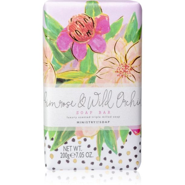 The Somerset Toiletry Co. Painted Blooms Soap Soap Bar твърд сапун за тяло Primrose & Wild Orchid 200 гр.