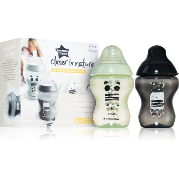 Tommee Tippee Closer To Nature Animals бебешко шише 0m+ 2x260 мл. на ниска цена