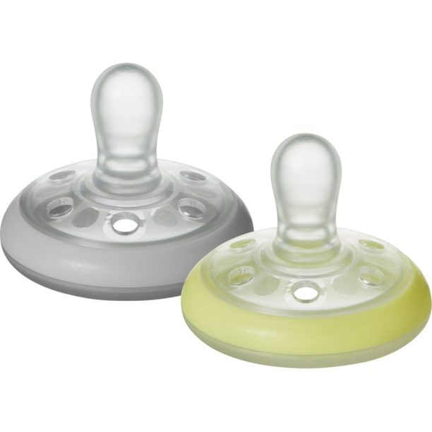 Tommee Tippee Closer To Nature Natural Night 0-6m биберон Natural 2 бр. на ниска цена