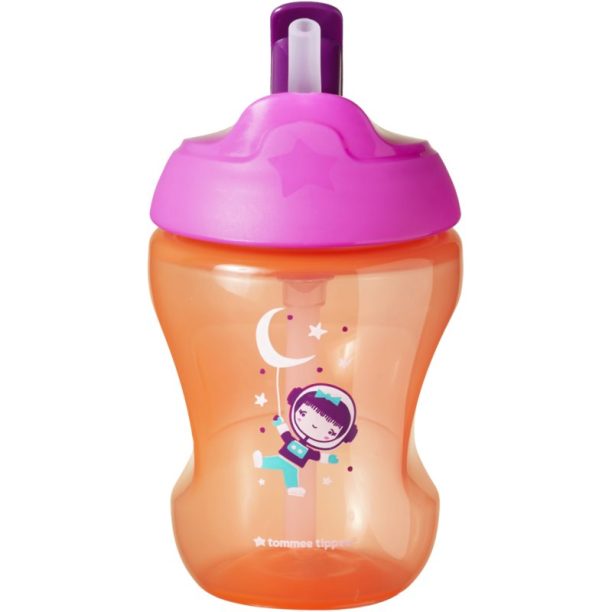 Tommee Tippee Straw Cup 7m+ чаша със сламка Pink 230 мл.