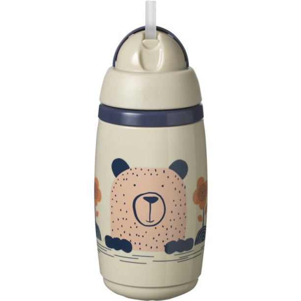 Tommee Tippee Superstar Insulated Straw термочаша със сламка за деца 12m+ Grey 266 мл. на ниска цена