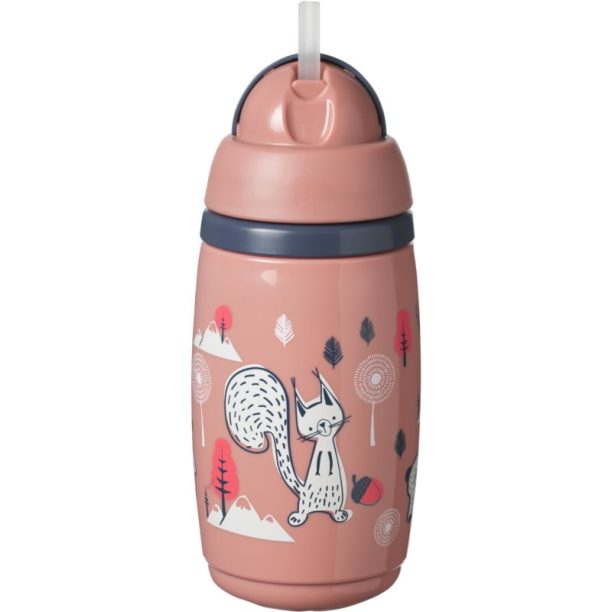 Tommee Tippee Superstar Insulated Straw термочаша със сламка за деца 12m+ Pink 266 мл. на ниска цена