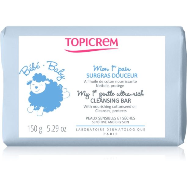 Topicrem BABY My 1st Gentle Ultra-Rich Cleansing Bar нежен почистващ сапун за бебета и деца 150 гр.