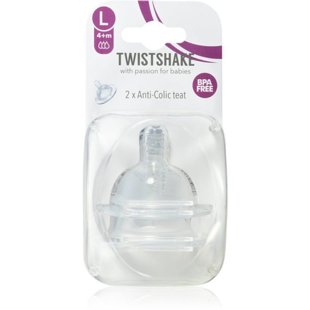 Twistshake Anti-Colic Teat биберон за шише Large 4m+ 2 бр.