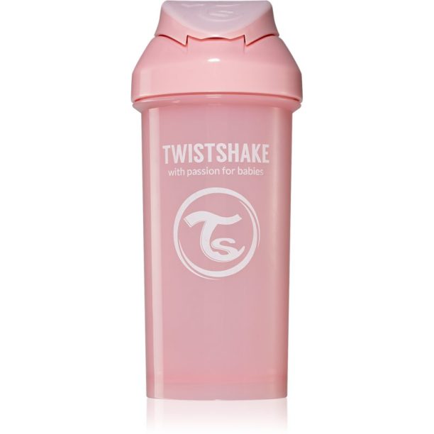 Twistshake Straw Cup Pink шише със сламка 6m+ 360 мл.