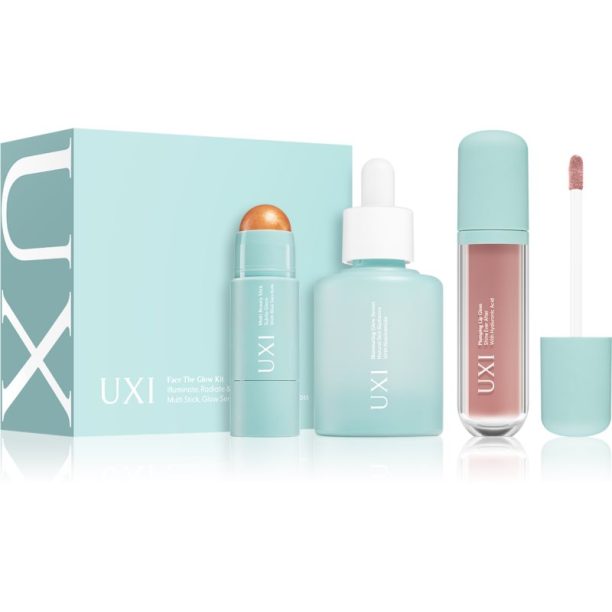 UXI BEAUTY Face the Glow Kit комплект за сияйна кожа на лицето Sparkling Wine на ниска цена