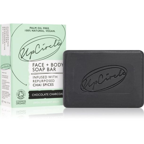 UpCircle Soap Bar Chocolate Charcoal естествен твърд сапун за тяло и лице 100 гр. купи на топ цена