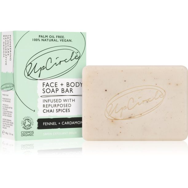 UpCircle Soap Bar Fennel + Cardamom естествен твърд сапун за тяло и лице 100 гр. купи на топ цена