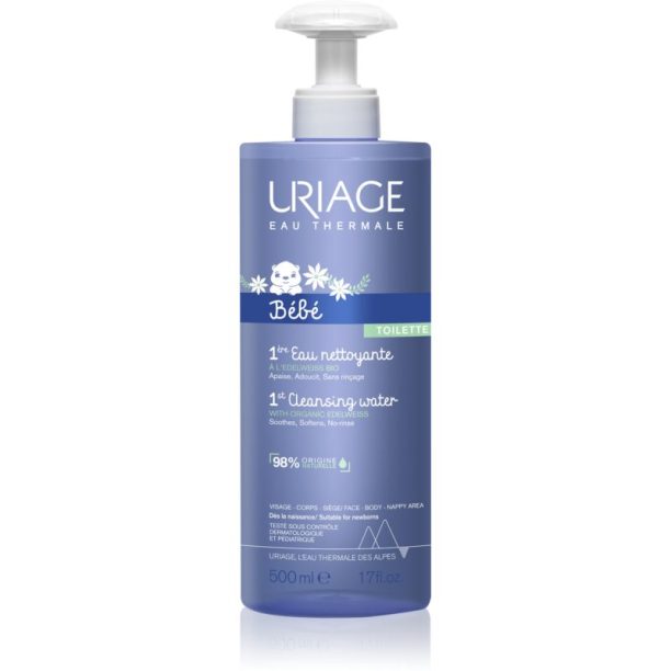 Uriage Bébé 1st Cleansing Water нежна почистваща вода  за тяло и лице 500 мл. на ниска цена