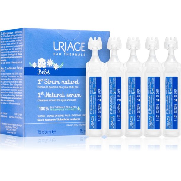 Uriage Bébé 1st Natural Serum серум за успокояване на очите и носната лигавица 15x5 мл.