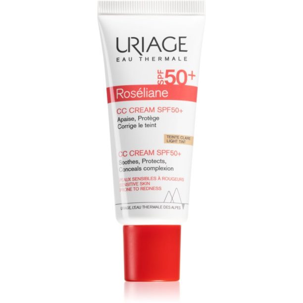 Uriage Roséliane CC Cream SPF 50+ CC крем против зачервяване на кожата SPF 50+ цвят Light Tint 40 мл.