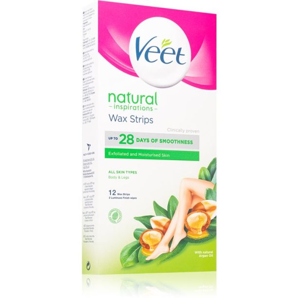 Veet Natural Inspirations™ восъчни ленти за епилация с арганово масло 12 бр.