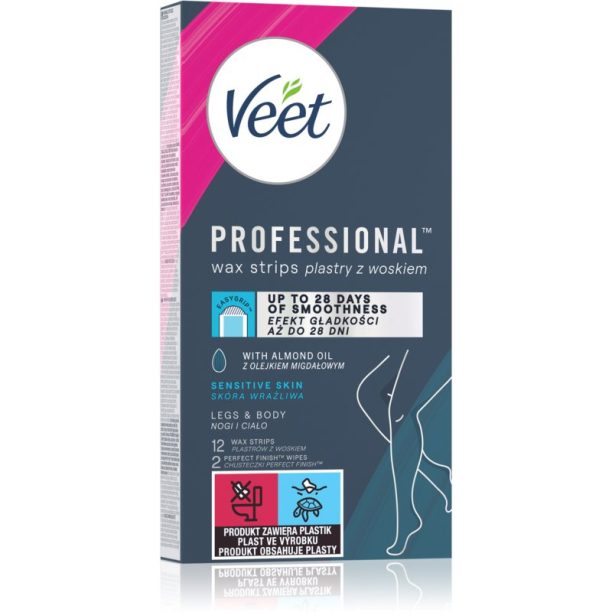 Veet Professional восъчни ленти за епилация за чувствителна кожа 12 бр.