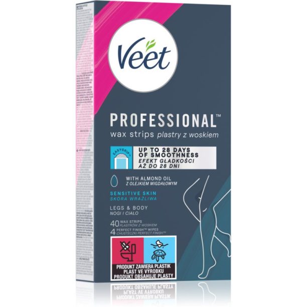 Veet Professional восъчни ленти за епилация за чувствителна кожа 40 бр.