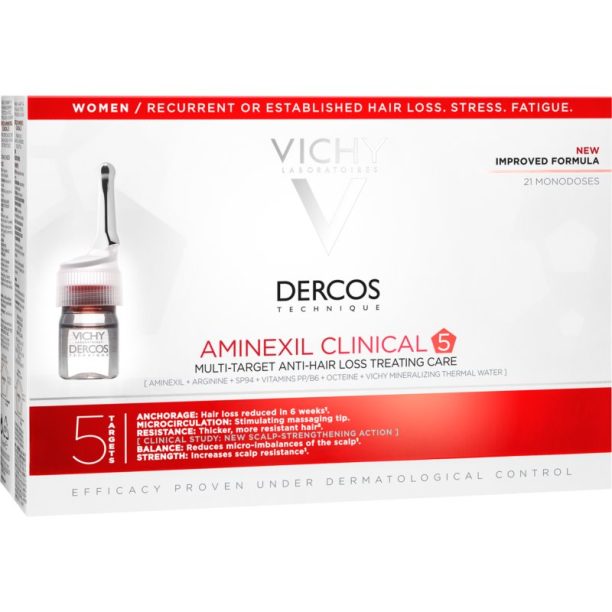 Vichy Dercos Aminexil Clinical 5 целенасочена грижа против косопад за жени 21x6 мл.