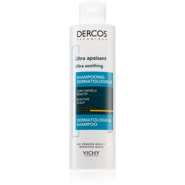 Vichy Dercos Ultra Soothing ултрауспокояващ шампоан за суха коса и чувствителен скалп 200 мл.