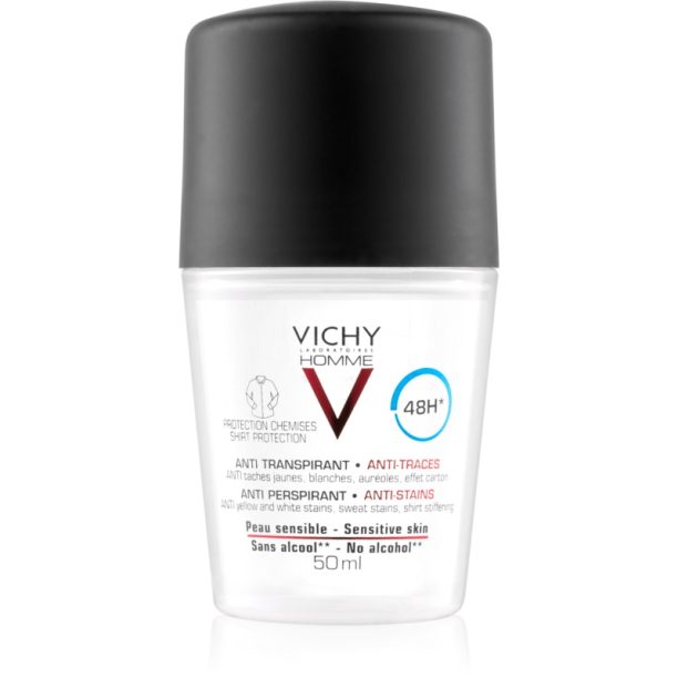 Vichy Homme Deodorant антиперспирант срещу бели и жълти петна 48 часа 50 мл.