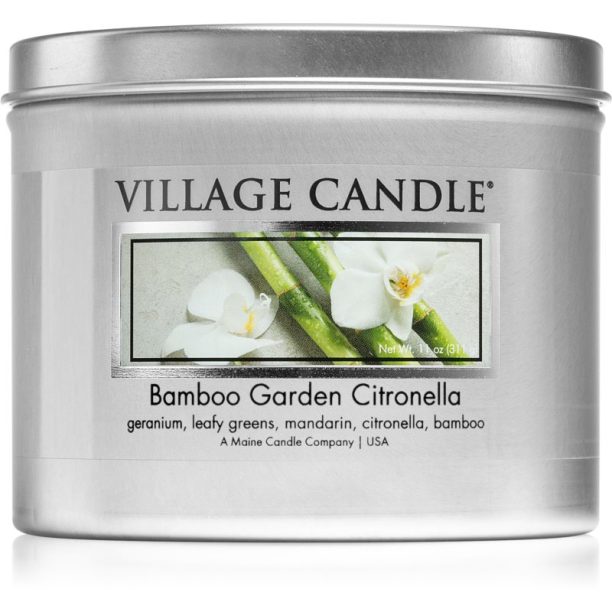 Village Candle Bamboo Garden Citronella ароматна свещ  в кутия 311 гр.