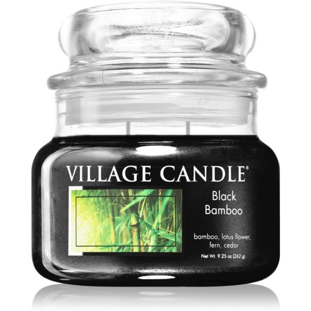 Village Candle Black Bamboo ароматна свещ (Glass Lid) 262 гр.