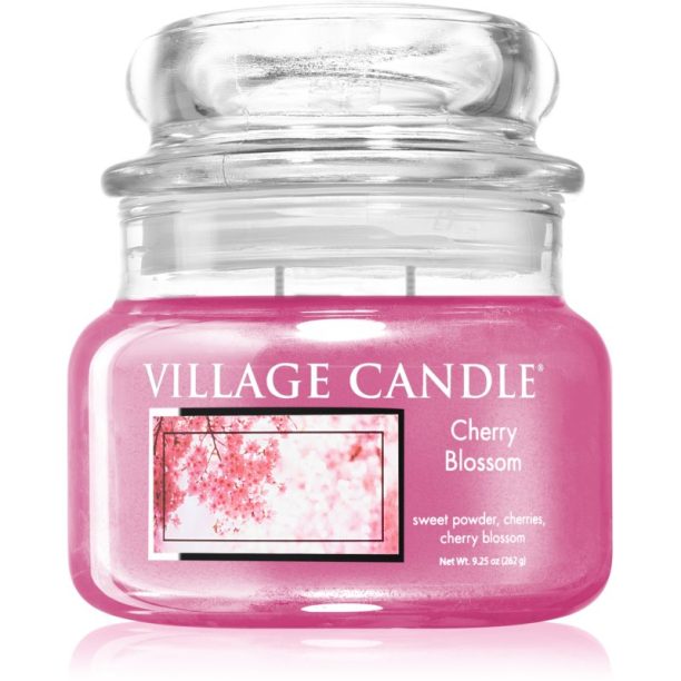 Village Candle Cherry Blossom ароматна свещ (Glass Lid) 262 гр.