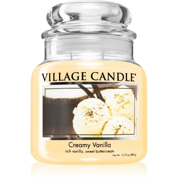 Village Candle Creamy Vanilla ароматна свещ (Glass Lid) 389 гр.