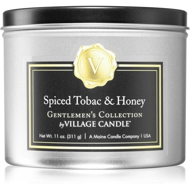 Village Candle Gentlemen's Collection Spiced Tobac & Honey ароматна свещ в кутия 311 гр.