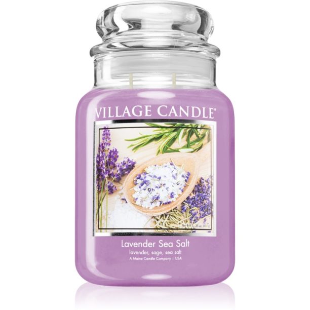 Village Candle Lavender Sea Salt ароматна свещ (Glass Lid) 602 гр.