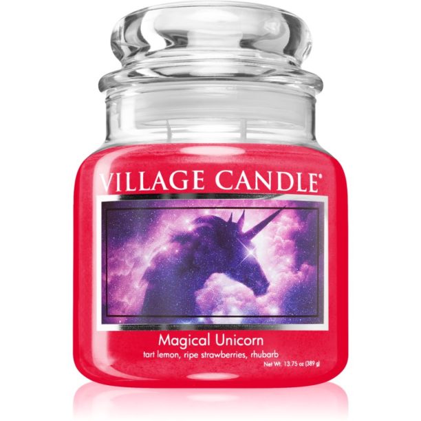 Village Candle Magical Unicorn ароматна свещ (Glass Lid) 389 гр.