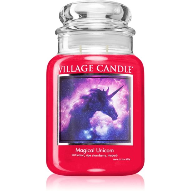 Village Candle Magical Unicorn ароматна свещ (Glass Lid) 602 гр.