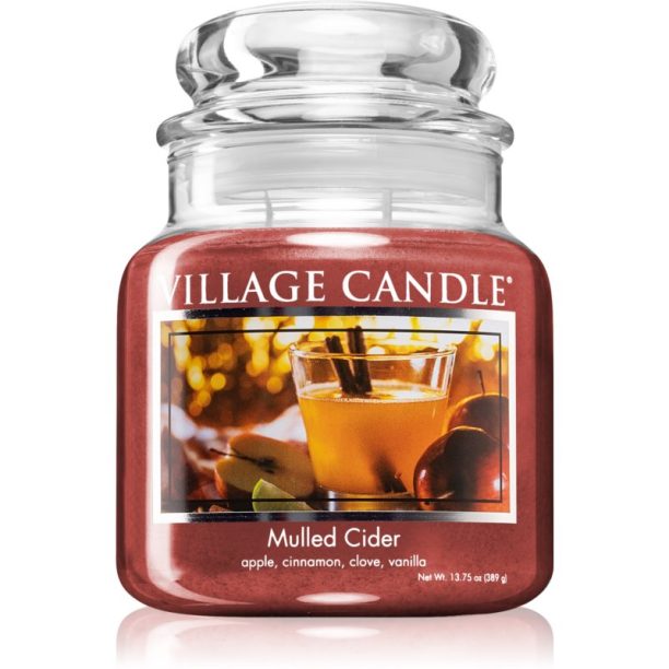 Village Candle Mulled Cider ароматна свещ  (Glass Lid) 389 гр.