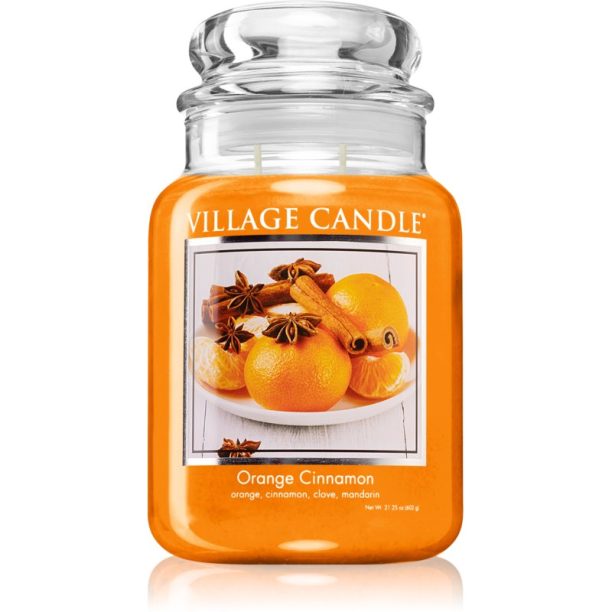 Village Candle Orange Cinnamon ароматна свещ (Glass Lid) 602 гр.