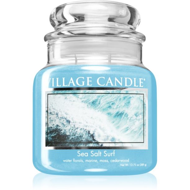 Village Candle Sea Salt Surf ароматна свещ  (Glass Lid) 389 гр.