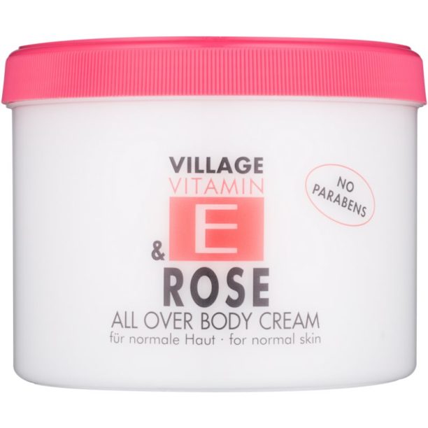 Village Vitamin E Rose крем за тяло без парабени 500 мл.