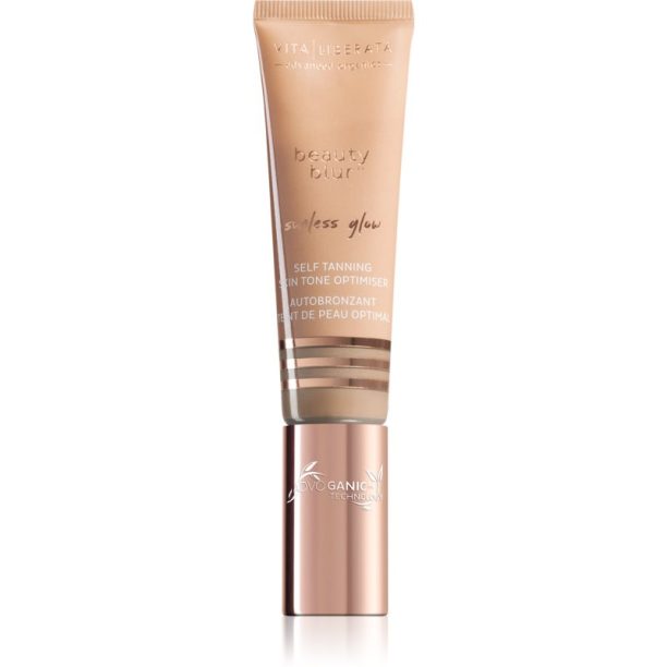 Vita Liberata Beauty Blur Sunless Glow тониращ автобронзантен крем за лице цвят Latte Dark 30 мл.