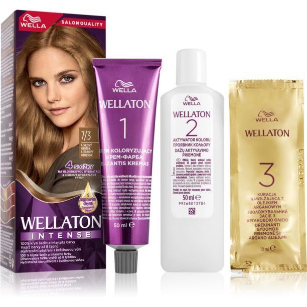 Wella Wellaton Intense перманентната боя за коса с арганово масло цвят 7/3 Hazelnut 1 бр.