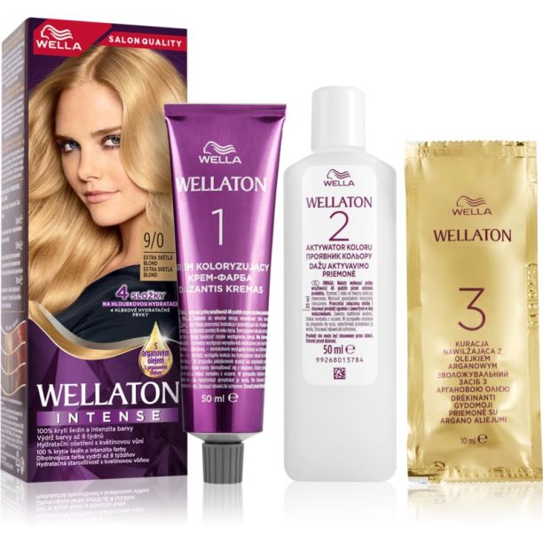 Wella Wellaton Intense перманентната боя за коса с арганово масло цвят 9/0 Very Light Blonde 1 бр.