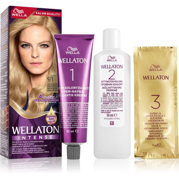 Wella Wellaton Intense перманентната боя за коса с арганово масло цвят 9/1 Special Light Ash Blonde 1 бр.