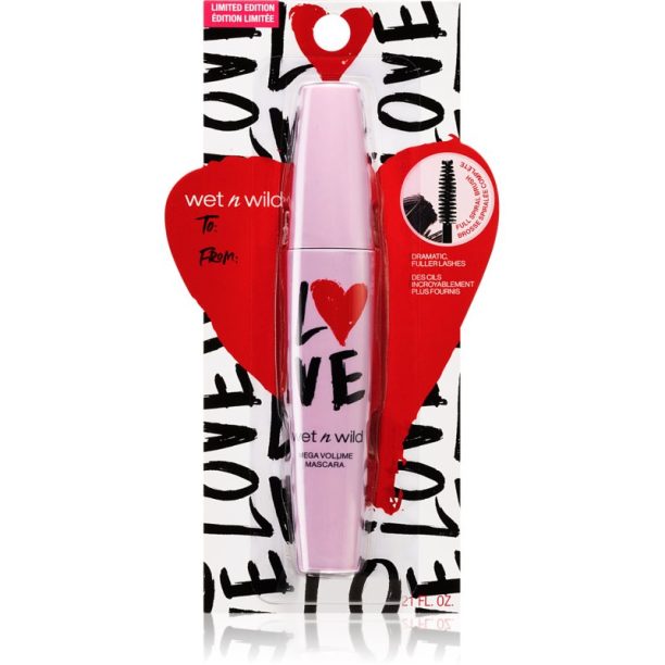 Wet n Wild Love Edition Mega Volume спирала за обем екстра черна цвят Very Black 6 мл.