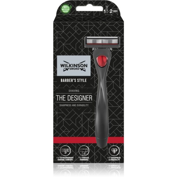 Wilkinson Sword Barbers Style The Architect самобръсначка + 2 резервни глави