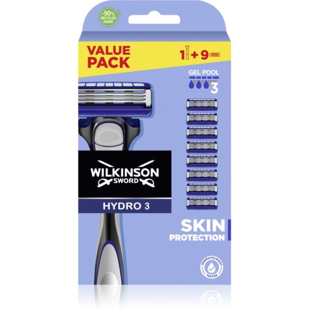 Wilkinson Sword Hydro3 Skin Protection самобръсначка + резервни остриета 1 бр.