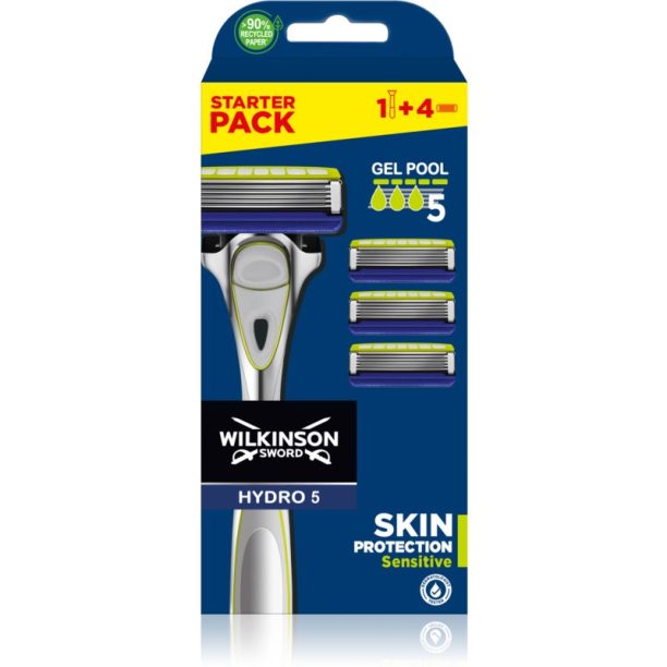 Wilkinson Sword Hydro5 Skin Protection Sensitive самобръсначка + резервни глави 1 бр.