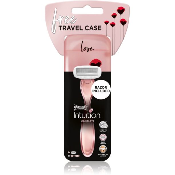 Wilkinson Sword Intuition Complete Travel Case машинка за бръснене за пътуване + резервни глави 1 бр.