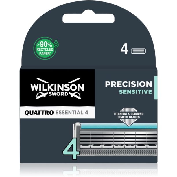 Wilkinson Sword Quattro Essential 4 Precision Sensitive Резервни остриета 4 бр.