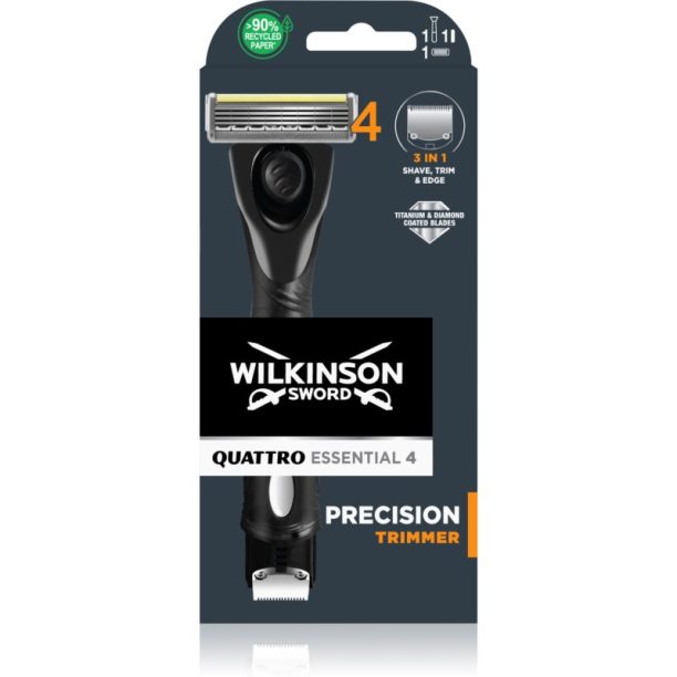 Wilkinson Sword Quattro Precision Trimmer самобръсначка + резервни остриета 1 бр.