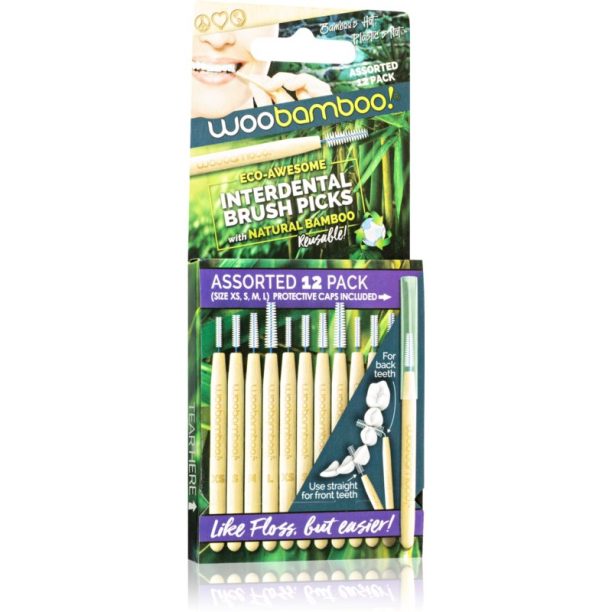 Woobamboo Eco Interdental Brush четки за междузъбно пространство смес 12 бр.