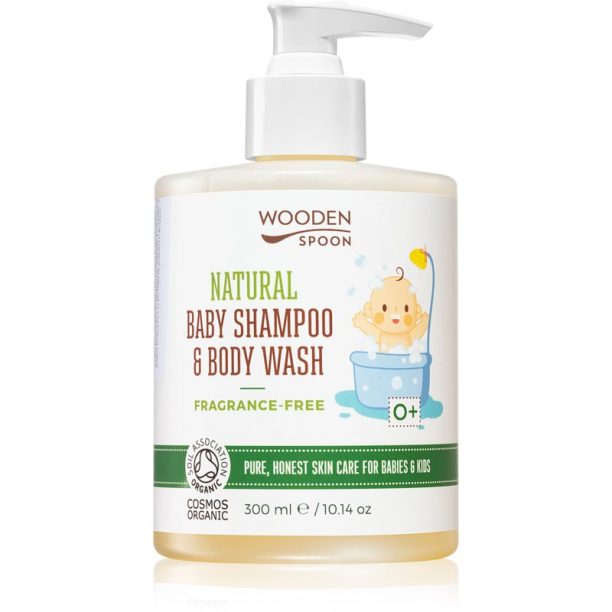 WoodenSpoon Natural шампоан и душ гел за деца без парфюм 300 мл.