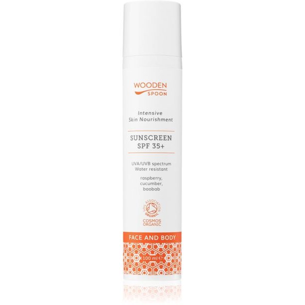 WoodenSpoon Skin Nourishment слънцезащитен лосион за лице и тяло SPF 35 100 мл.