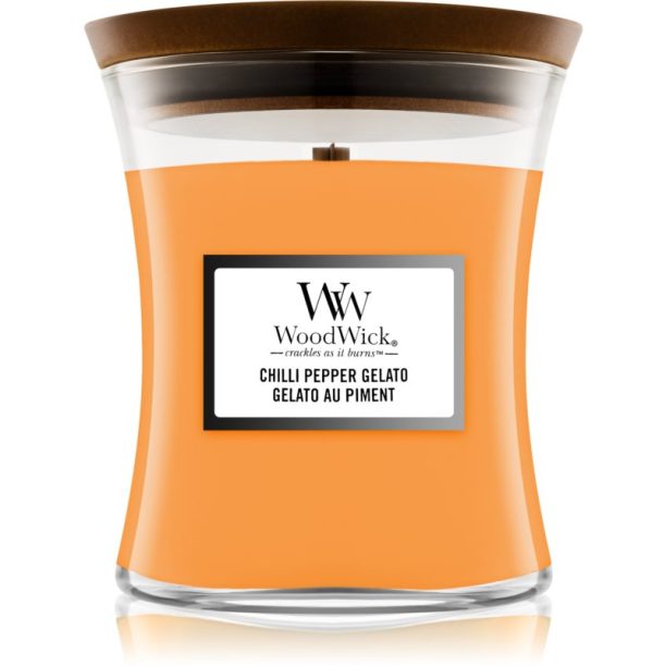 Woodwick Chilli Pepper Gelato ароматна свещ  с дървен фитил 275 гр.